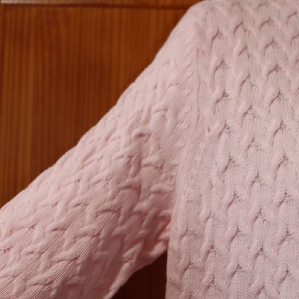 Studio Works Vintage Light Pink Scalloped Knit Mock Neck Pullover Sweater PL - Picture 5 of 11